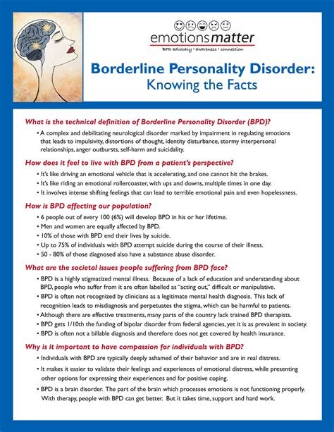 While traumatic experiences don&x27;t necessarily trigger signs of a borderline personality, up to 60 of people diagnosed with borderline personality disorder have co-occuring PTSD. . Borderline personality disorder handout for patient